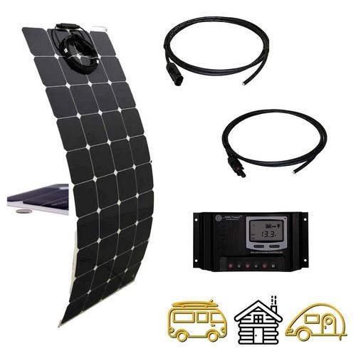 Aims Power, FCHORNET, Solar 130 Watt Flexible Panel & Charge Controller Base Kit | Reliable Solar Charging for RVs and Mobile Setups